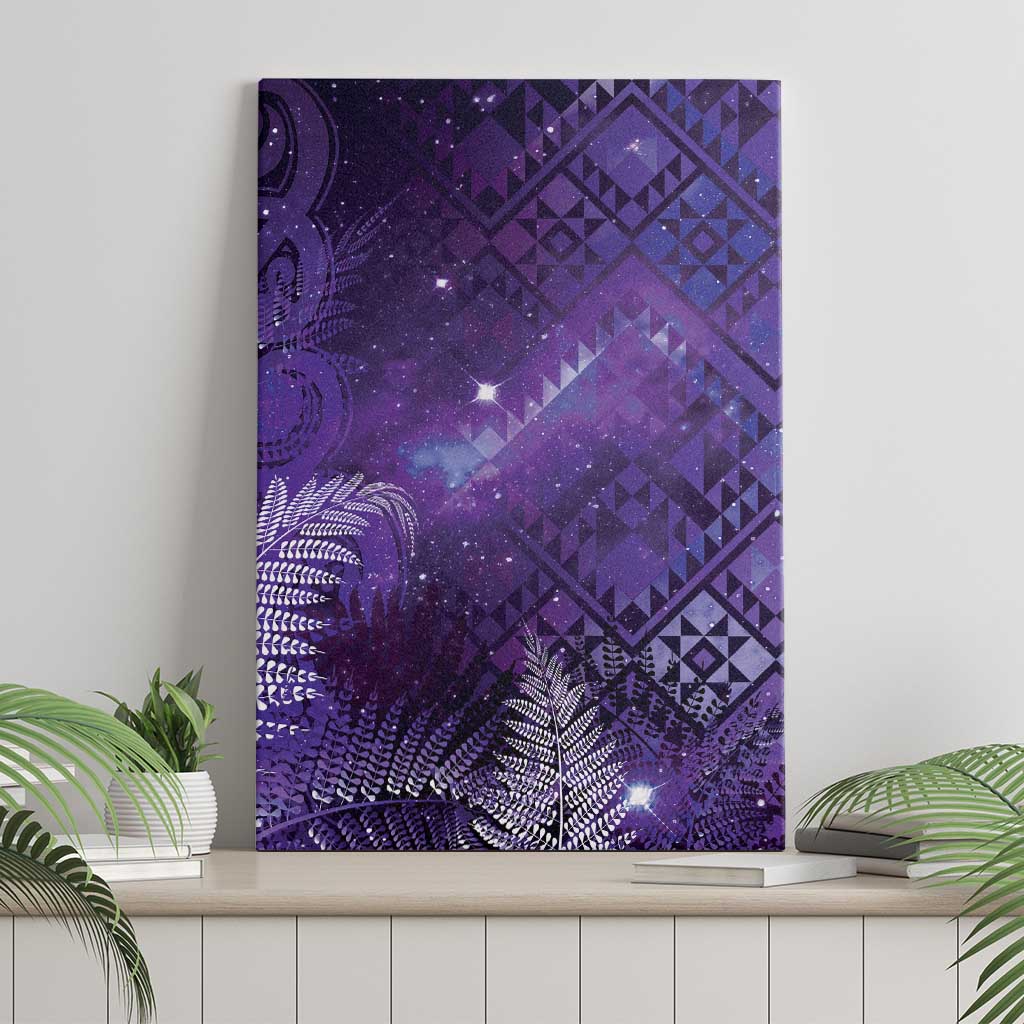Aotearoa Taniko Matariki Canvas Wall Art Cosmic Violet LT7 - Polynesian Pride