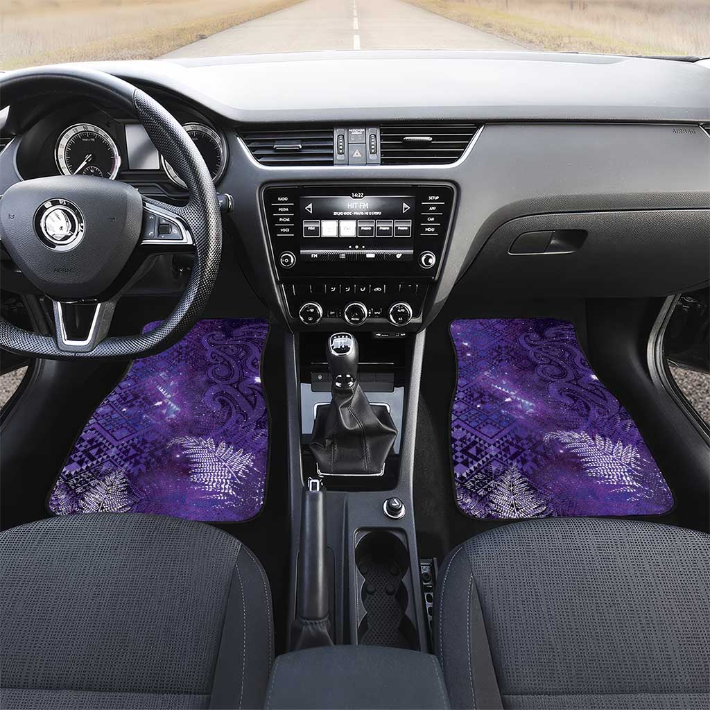 Aotearoa Taniko Matariki Car Mats Cosmic Violet LT7 Set 2pcs - Front Purple - Polynesian Pride