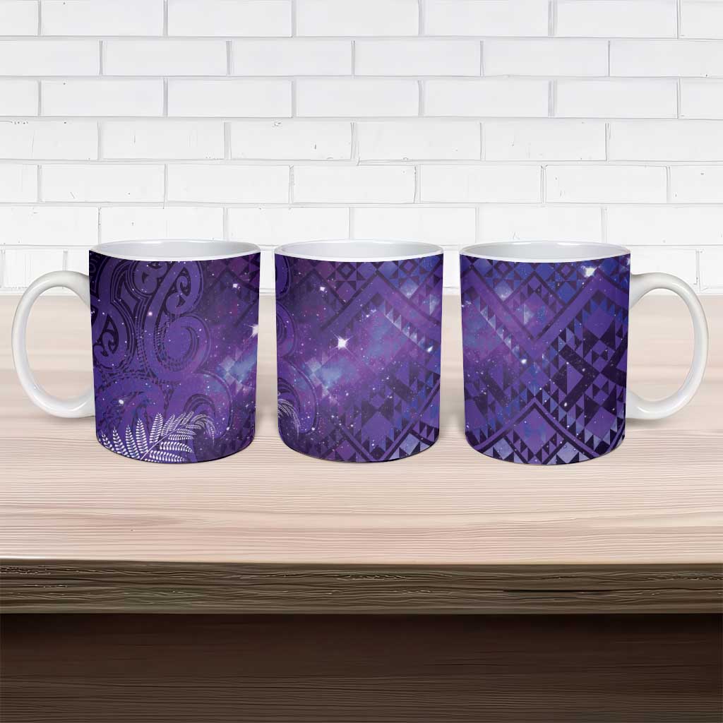 Aotearoa Taniko Matariki Ceramic Mug Cosmic Violet LT7 - Polynesian Pride