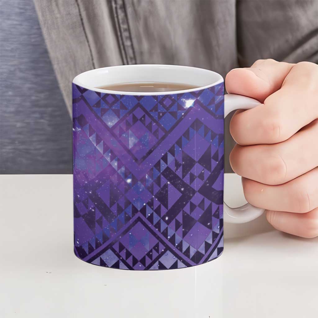 Aotearoa Taniko Matariki Ceramic Mug Cosmic Violet LT7 - Polynesian Pride