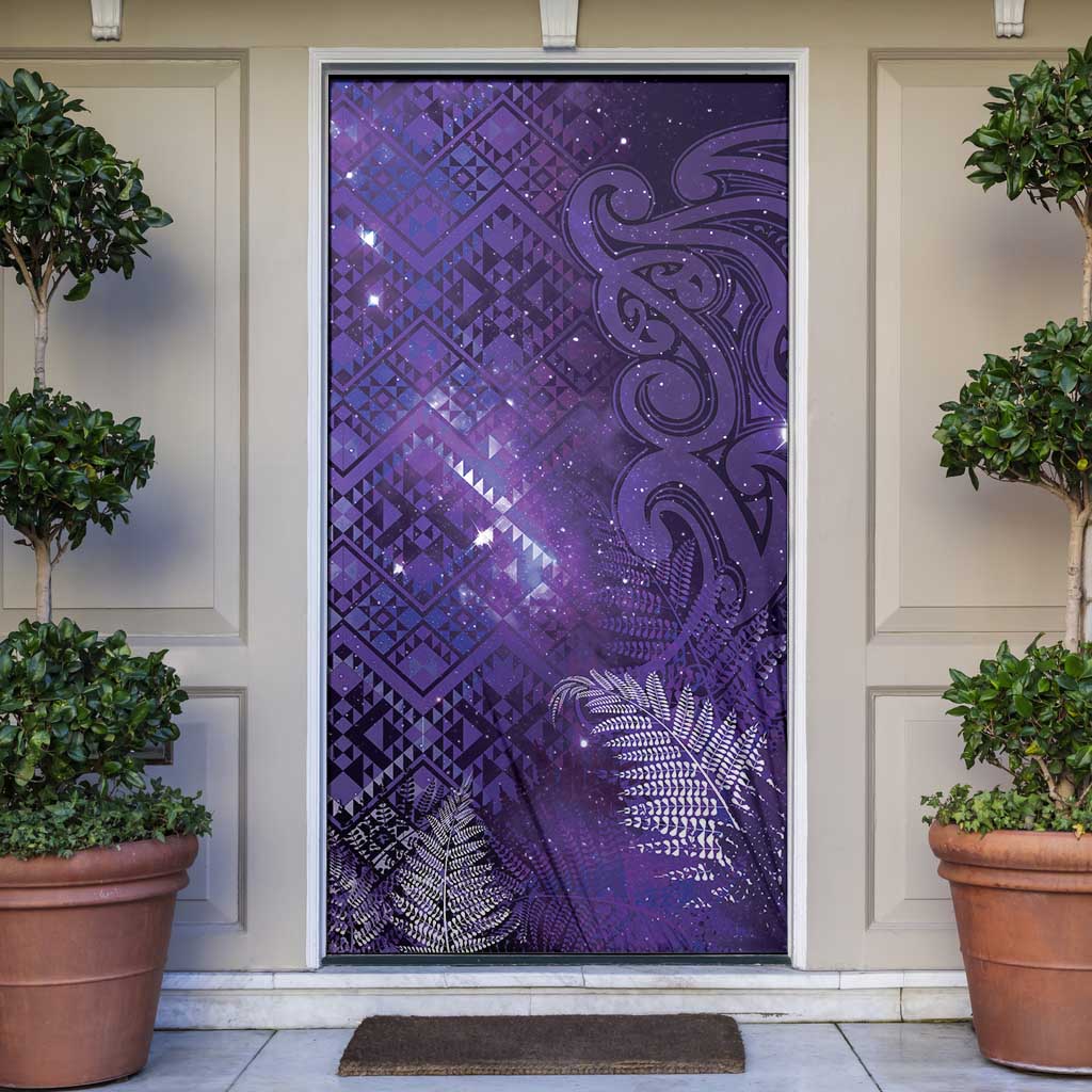 Aotearoa Taniko Matariki Door Cover Cosmic Violet LT7 Purple - Polynesian Pride
