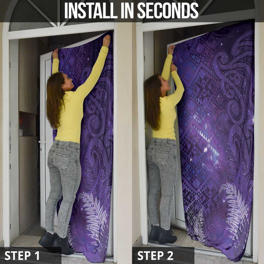 Aotearoa Taniko Matariki Door Cover Cosmic Violet LT7 - Polynesian Pride
