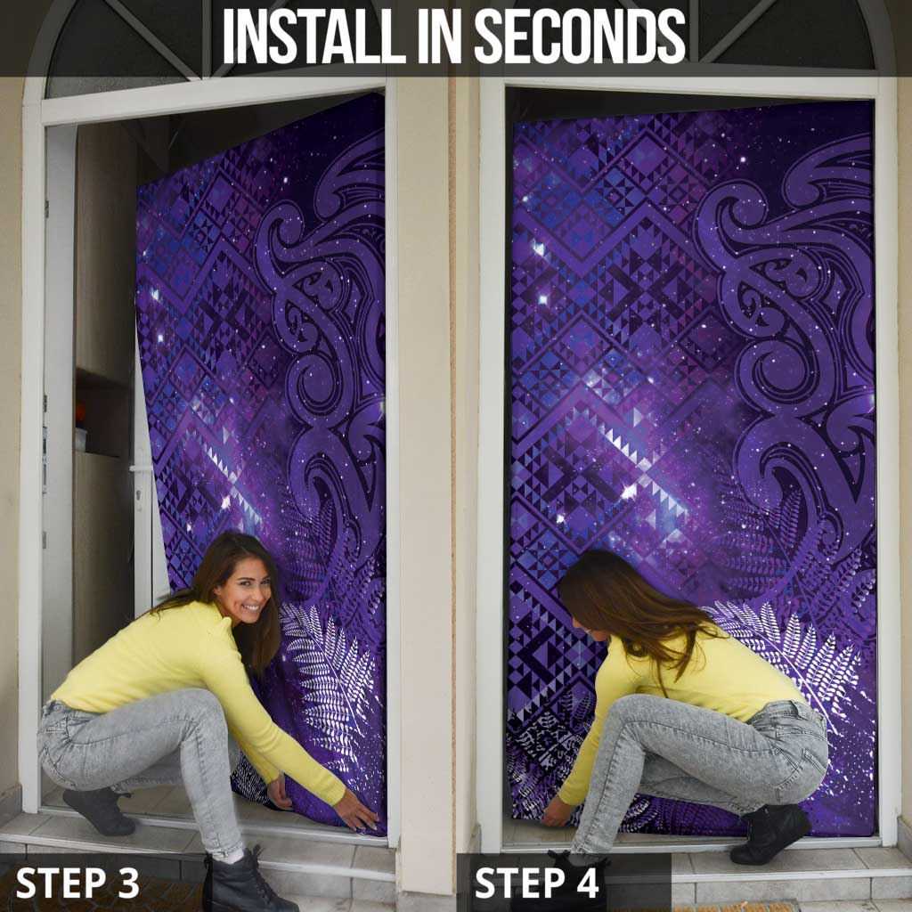 Aotearoa Taniko Matariki Door Cover Cosmic Violet LT7 - Polynesian Pride