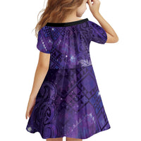 Aotearoa Taniko Matariki Family Matching Short Sleeve Bodycon Dress and Hawaiian Shirt Cosmic Violet