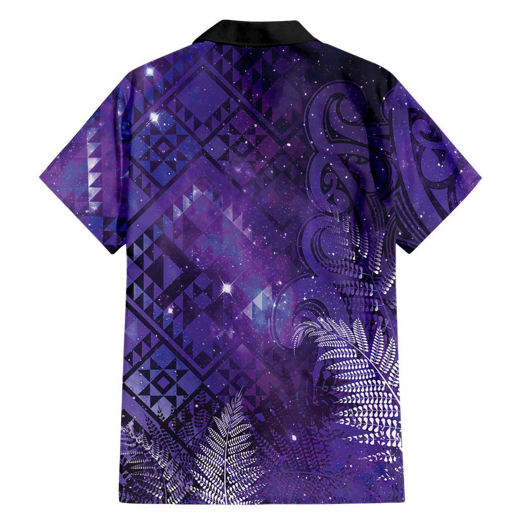 Aotearoa Taniko Matariki Family Matching Short Sleeve Bodycon Dress and Hawaiian Shirt Cosmic Violet