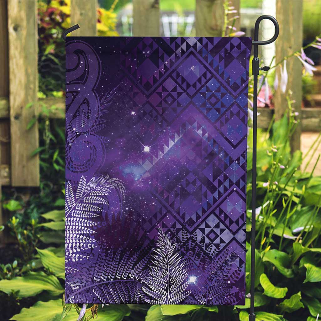 Aotearoa Taniko Matariki Garden Flag Cosmic Violet LT7 Garden Flag Purple - Polynesian Pride