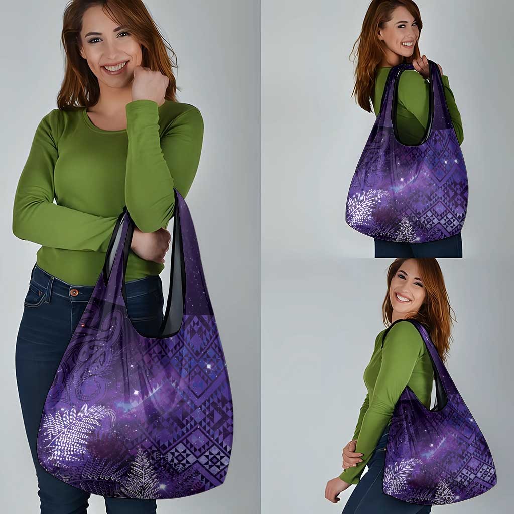 Aotearoa Taniko Matariki Grocery Bag Cosmic Violet LT7 - Polynesian Pride