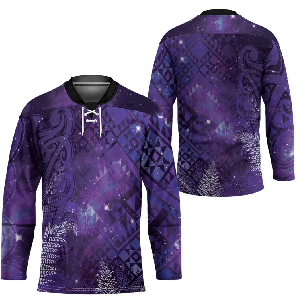 Aotearoa Taniko Matariki Hockey Jersey Cosmic Violet LT7 - Polynesian Pride