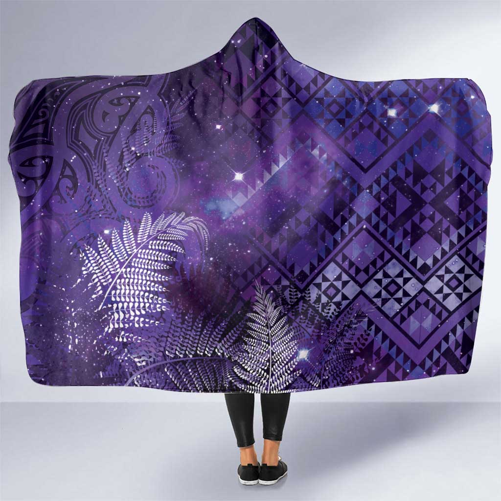 Aotearoa Taniko Matariki Hooded Blanket Cosmic Violet LT7 One Size Purple - Polynesian Pride