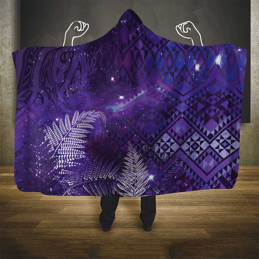Aotearoa Taniko Matariki Hooded Blanket Cosmic Violet LT7 - Polynesian Pride