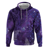 Aotearoa Taniko Matariki Hoodie Cosmic Violet LT7 Pullover Hoodie Purple - Polynesian Pride