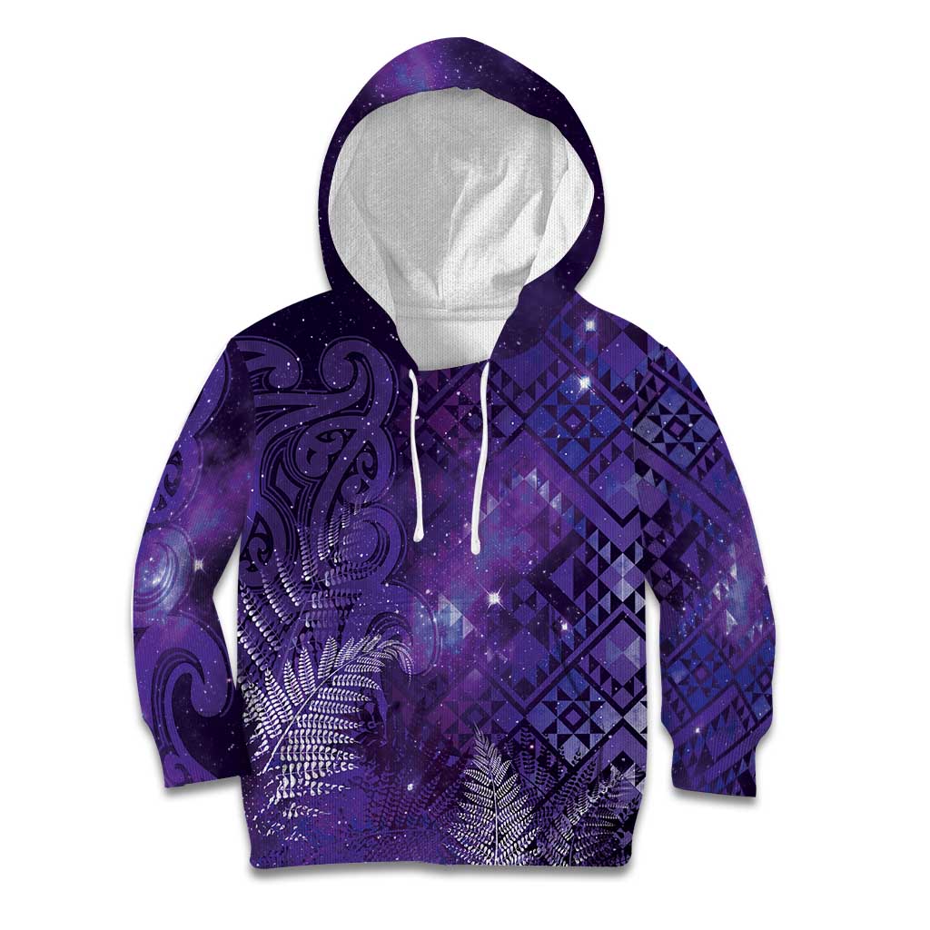 Aotearoa Taniko Matariki Kid Hoodie Cosmic Violet LT7 Hoodie Purple - Polynesian Pride