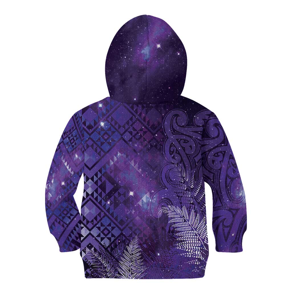 Aotearoa Taniko Matariki Kid Hoodie Cosmic Violet LT7 - Polynesian Pride