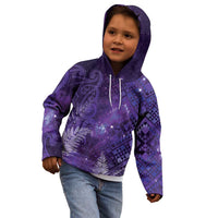 Aotearoa Taniko Matariki Kid Hoodie Cosmic Violet LT7 - Polynesian Pride