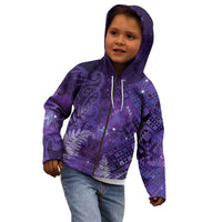Aotearoa Taniko Matariki Kid Hoodie Cosmic Violet LT7 - Polynesian Pride