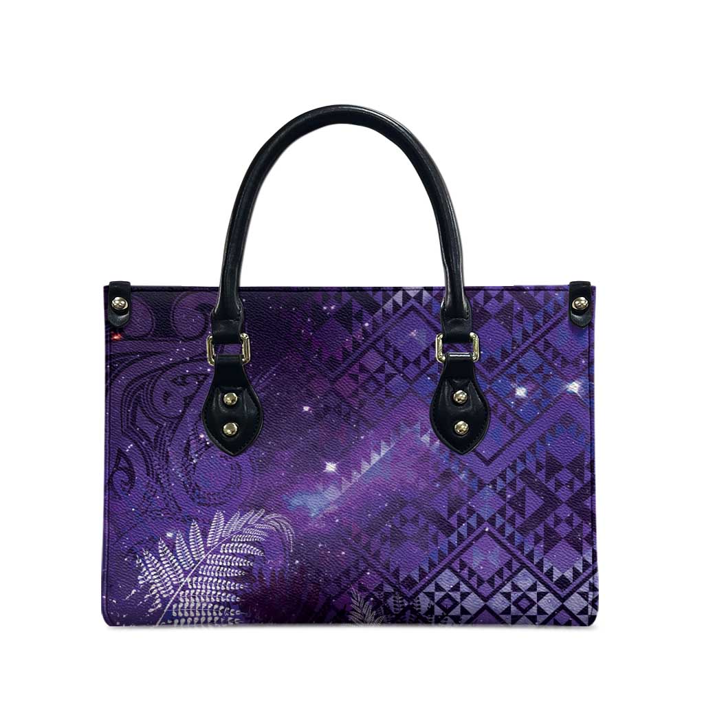 Aotearoa Taniko Matariki Leather Bag Cosmic Violet