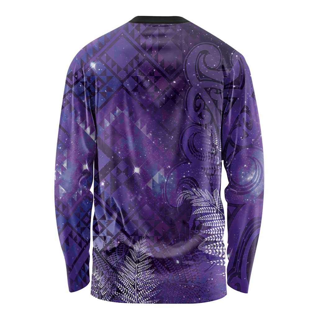 Aotearoa Taniko Matariki Long Sleeve Shirt Cosmic Violet LT7 - Polynesian Pride