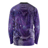 Aotearoa Taniko Matariki Long Sleeve Shirt Cosmic Violet LT7 - Polynesian Pride