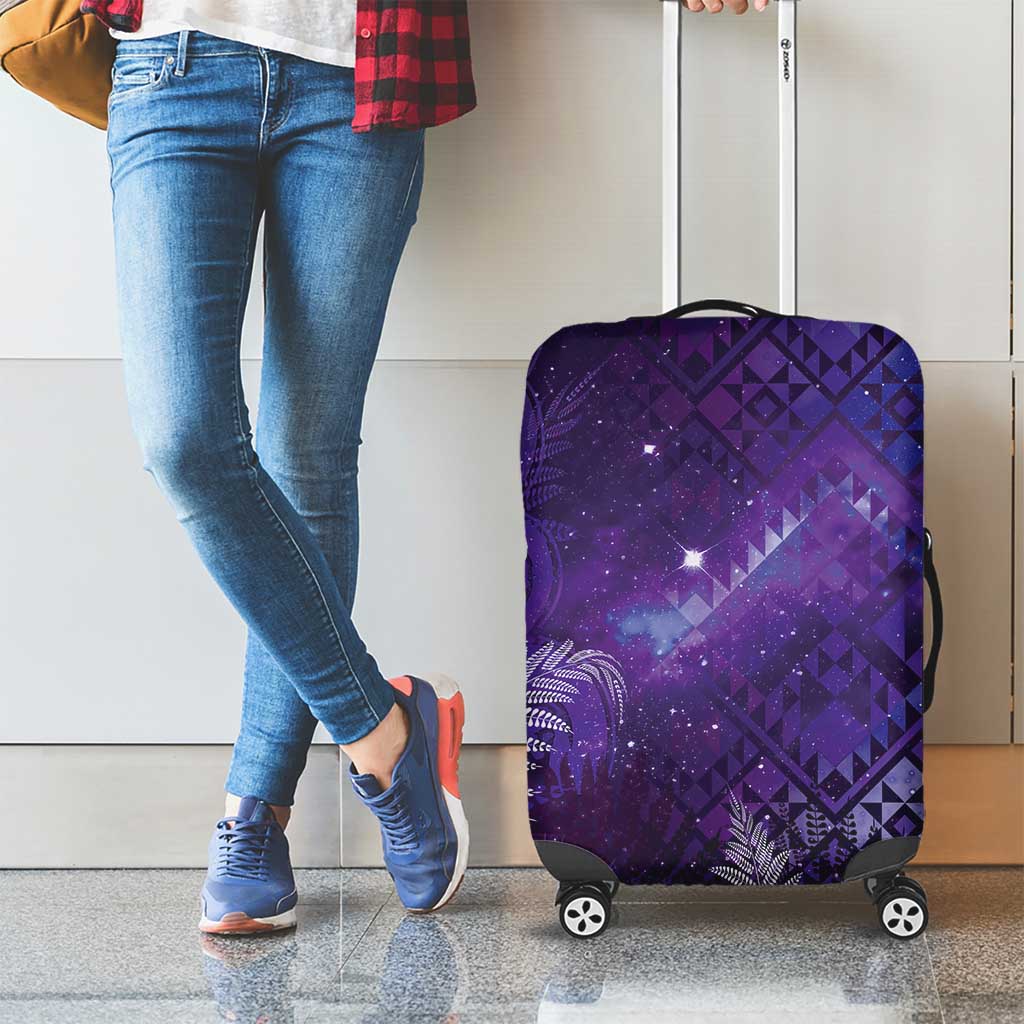 Aotearoa Taniko Matariki Luggage Cover Cosmic Violet LT7 - Polynesian Pride