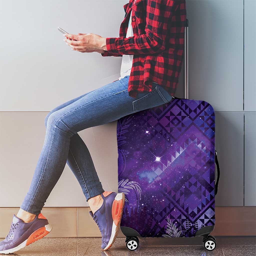 Aotearoa Taniko Matariki Luggage Cover Cosmic Violet LT7 - Polynesian Pride