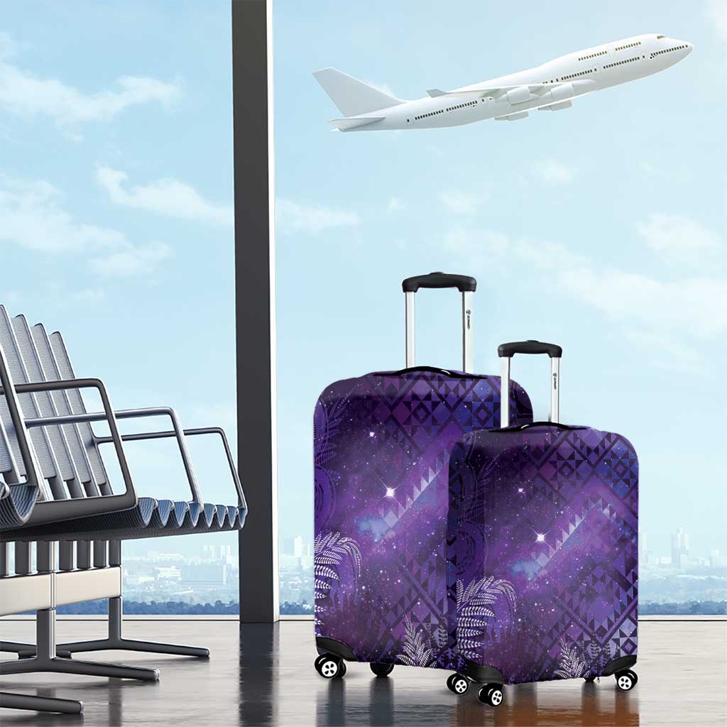 Aotearoa Taniko Matariki Luggage Cover Cosmic Violet LT7 - Polynesian Pride