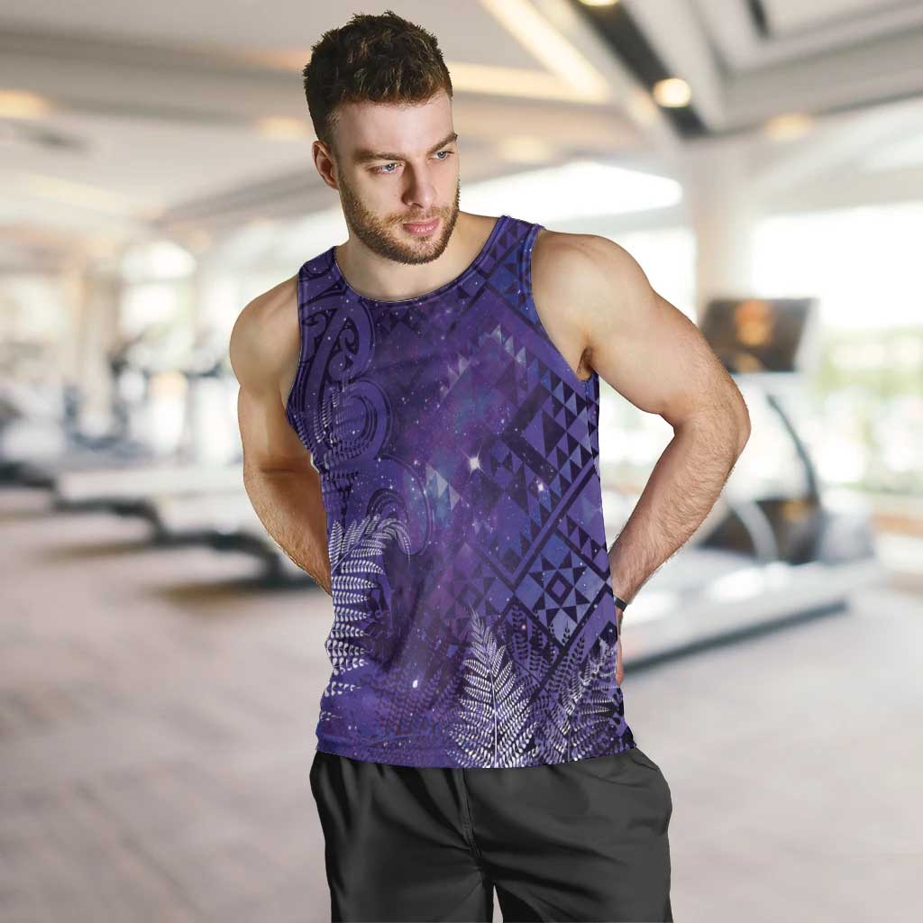 Aotearoa Taniko Matariki Men Tank Top Cosmic Violet LT7 Purple - Polynesian Pride