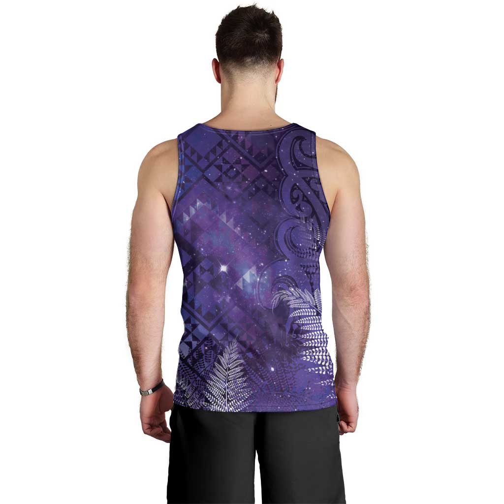 Aotearoa Taniko Matariki Men Tank Top Cosmic Violet LT7 - Polynesian Pride