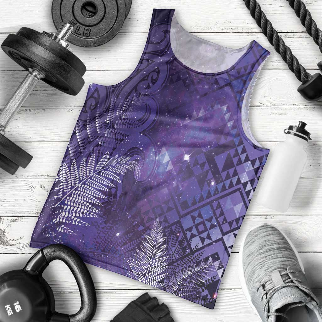 Aotearoa Taniko Matariki Men Tank Top Cosmic Violet LT7 - Polynesian Pride