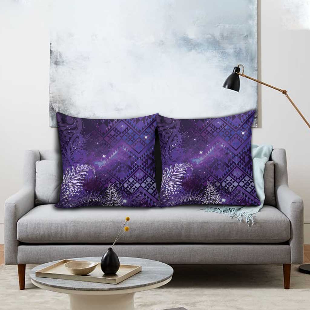 Aotearoa Taniko Matariki Pillow Cover Cosmic Violet LT7 - Polynesian Pride