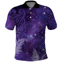Aotearoa Taniko Matariki Polo Shirt Cosmic Violet LT7 Purple - Polynesian Pride