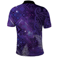 Aotearoa Taniko Matariki Polo Shirt Cosmic Violet LT7 - Polynesian Pride