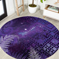 Aotearoa Taniko Matariki Round Carpet Cosmic Violet LT7 Purple - Polynesian Pride