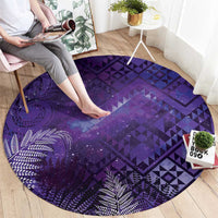 Aotearoa Taniko Matariki Round Carpet Cosmic Violet LT7 - Polynesian Pride