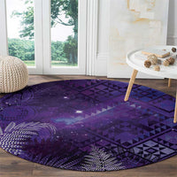 Aotearoa Taniko Matariki Round Carpet Cosmic Violet LT7 - Polynesian Pride
