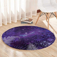 Aotearoa Taniko Matariki Round Carpet Cosmic Violet LT7 - Polynesian Pride