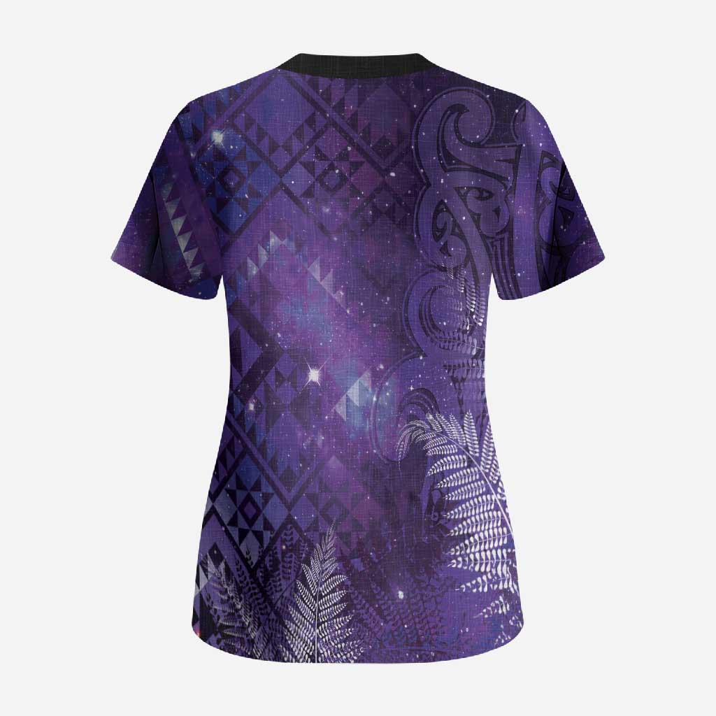 Aotearoa Taniko Matariki Scrub Top Cosmic Violet LT7 - Polynesian Pride