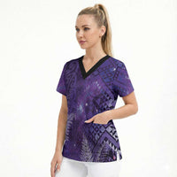 Aotearoa Taniko Matariki Scrub Top Cosmic Violet LT7 - Polynesian Pride