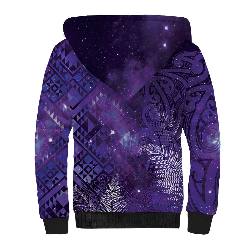 Aotearoa Taniko Matariki Sherpa Hoodie Cosmic Violet LT7 - Polynesian Pride