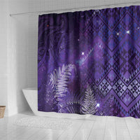 Aotearoa Taniko Matariki Shower Curtain Cosmic Violet LT7 - Polynesian Pride