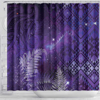 Aotearoa Taniko Matariki Shower Curtain Cosmic Violet LT7 - Polynesian Pride