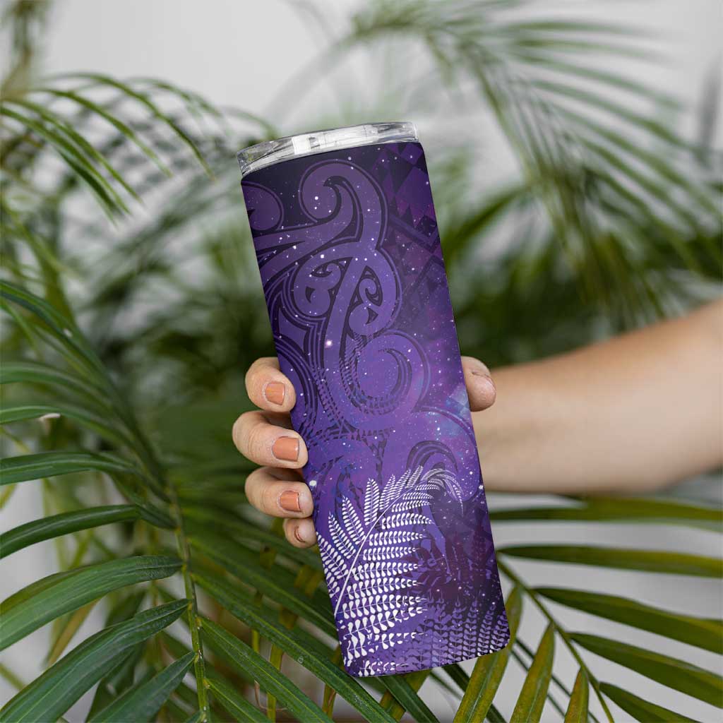 Aotearoa Taniko Matariki Skinny Tumbler Cosmic Violet LT7 - Polynesian Pride