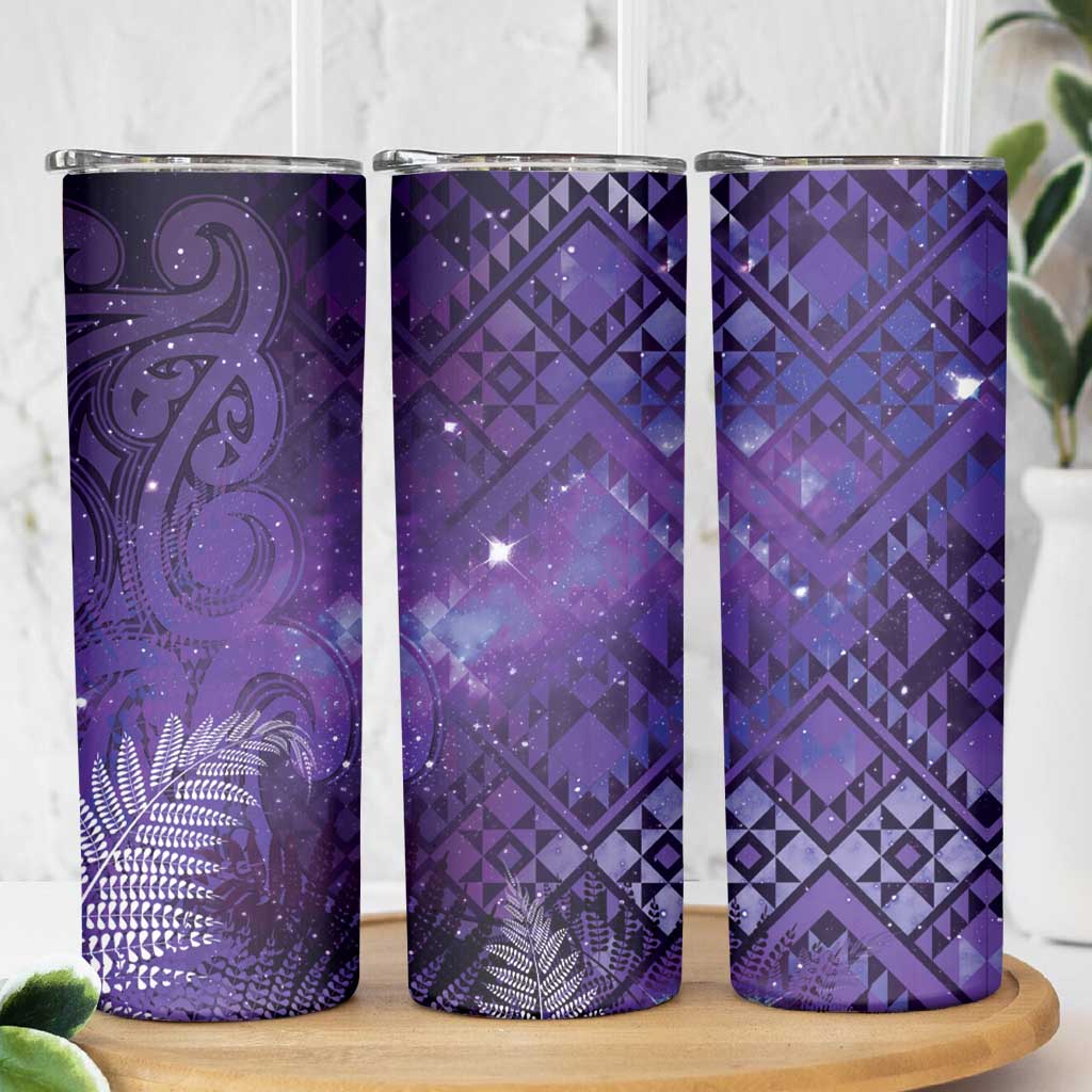 Aotearoa Taniko Matariki Skinny Tumbler Cosmic Violet LT7 - Polynesian Pride