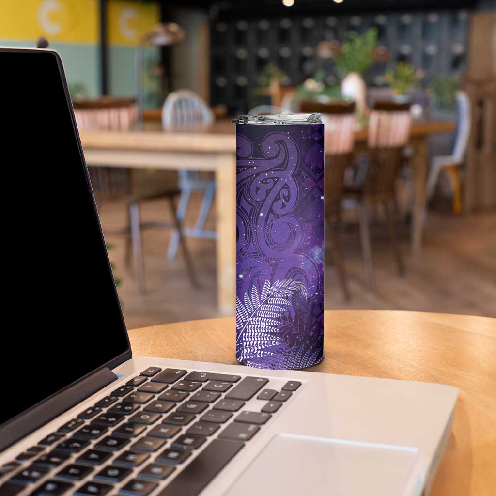 Aotearoa Taniko Matariki Skinny Tumbler Cosmic Violet LT7 - Polynesian Pride
