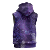 Aotearoa Taniko Matariki Sleeveless Hoodie Cosmic Violet LT7 - Polynesian Pride