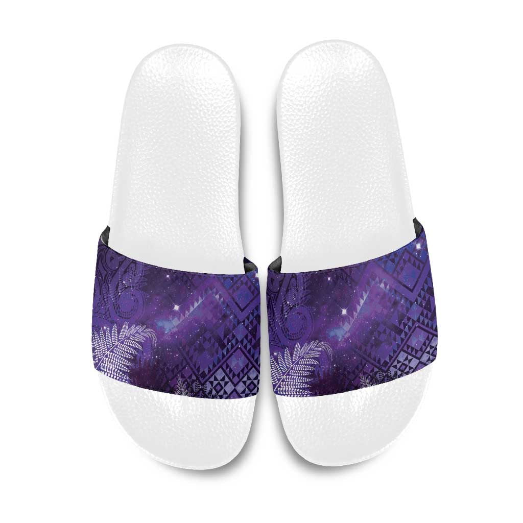Aotearoa Taniko Matariki Slide Sandals Cosmic Violet LT7 Purple - Polynesian Pride