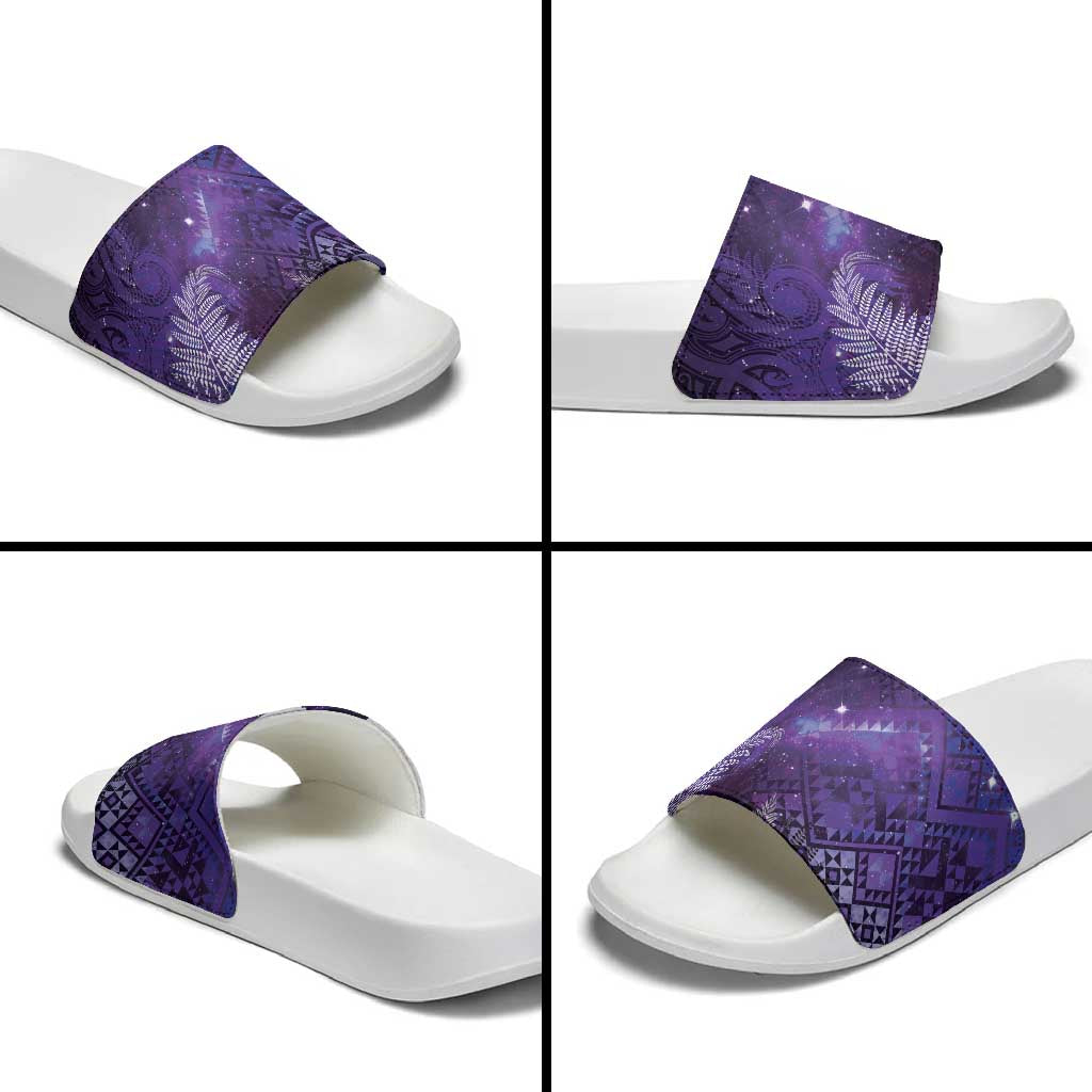Aotearoa Taniko Matariki Slide Sandals Cosmic Violet LT7 - Polynesian Pride