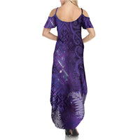 Aotearoa Taniko Matariki Summer Maxi Dress Cosmic Violet LT7 - Polynesian Pride
