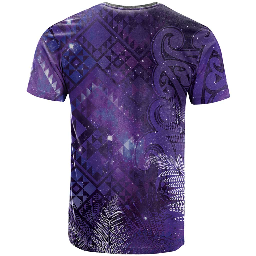 Aotearoa Taniko Matariki T Shirt Cosmic Violet LT7 - Polynesian Pride