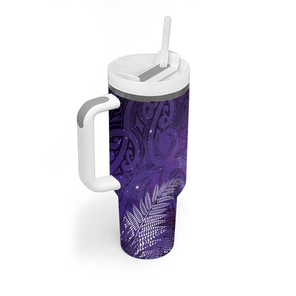 Aotearoa Taniko Matariki Tumbler With Handle Cosmic Violet LT7 - Polynesian Pride