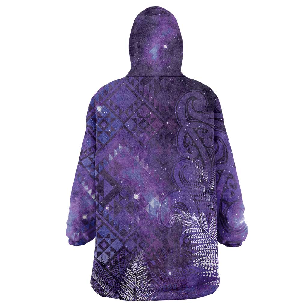 Aotearoa Taniko Matariki Wearable Blanket Hoodie Cosmic Violet LT7 - Polynesian Pride